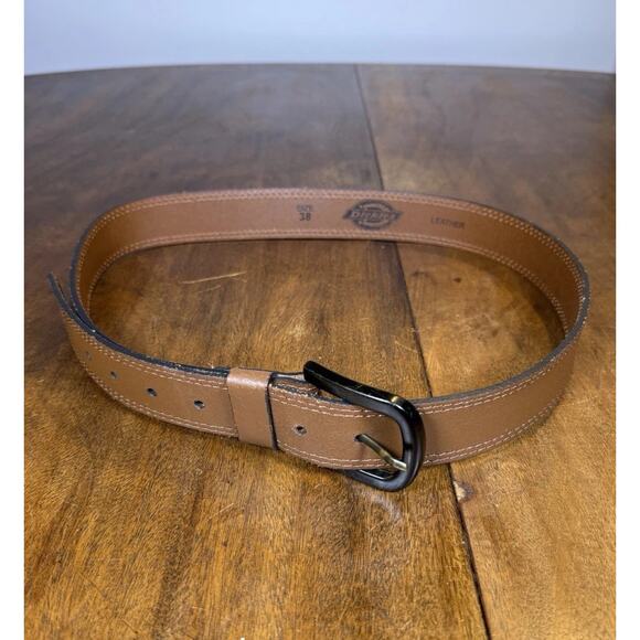 Dickies Genuine Leather 1.5” Belt Brown Mens With Buckle Size 38 Casual Utility - Picture 1 of 7